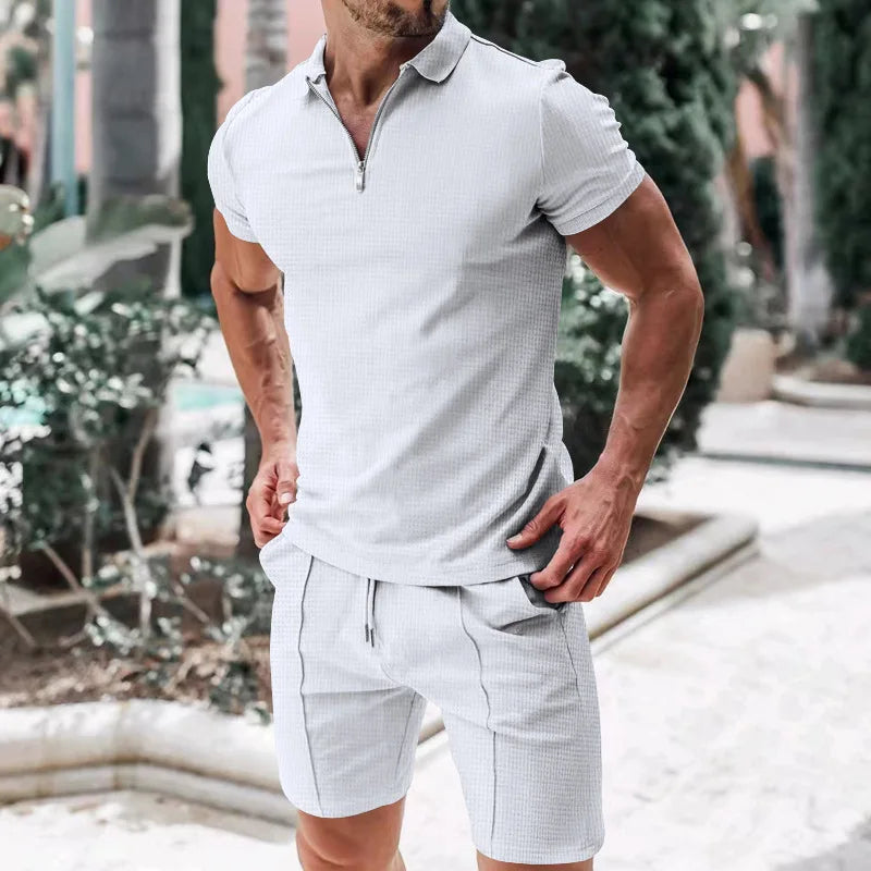 Atmungsaktives & Stylishes Herren-Sommer-Set mit Poloshirt & Shorts - Nilo