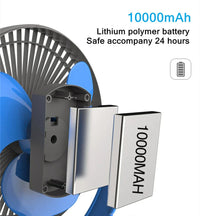 Portable USB Rechargeable Fan with 10000mAh Battery &amp; Clip – Zephyr 