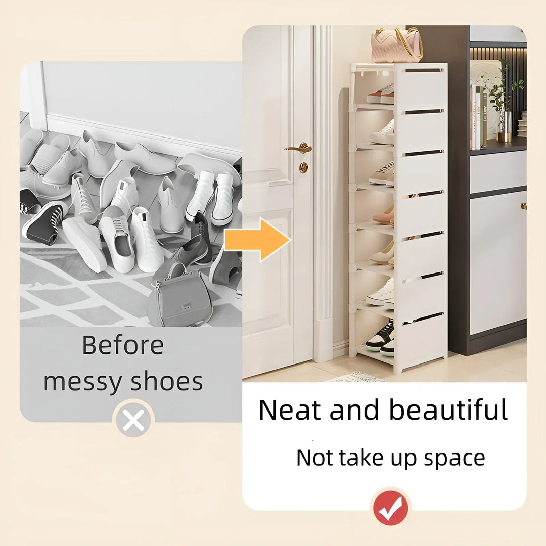 Space-saving metal shoe rack with 6 or 8 layers – Liora