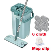 Freihändige Flache Wischmopp mit Eimer - FlexiMop