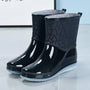 Halbhohe Damen Regenstiefel wasserdicht mit Muster & rutschfester Sohle – Marvella