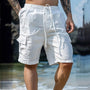 Luftige Herren-Leinen-Shorts mit Weiten Beinen und Kordelzug - Silas