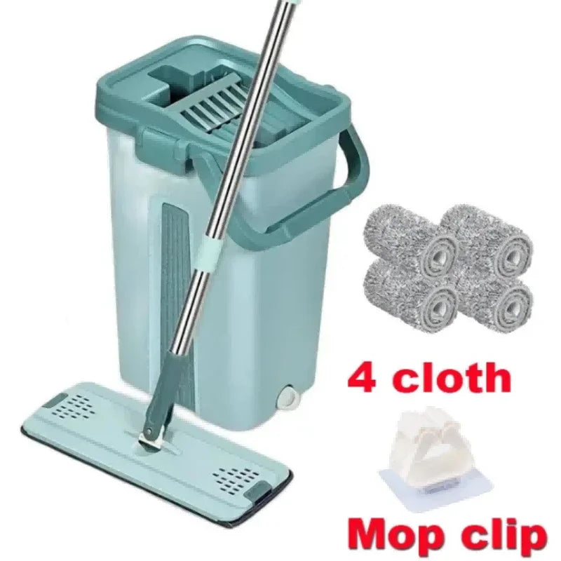 Freihändige Flache Wischmopp mit Eimer - FlexiMop