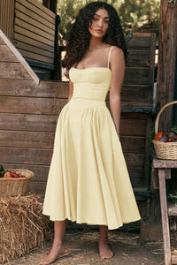 Stilvolles Sommerkleid mit Spaghettiträgern und Taillenkorsett - Mira