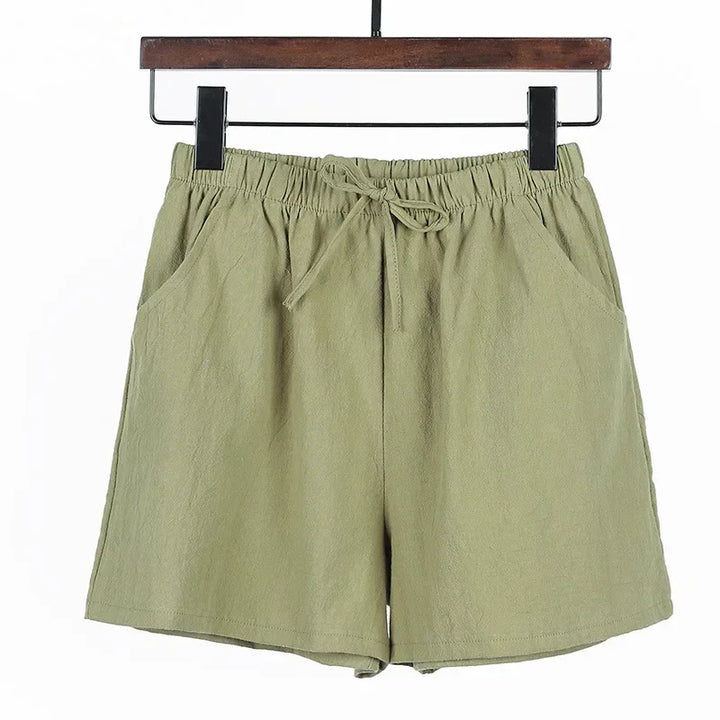 Luftige Damen-Leinen-Shorts mit Hoher Taille und Sportlicher Passform – Fenja