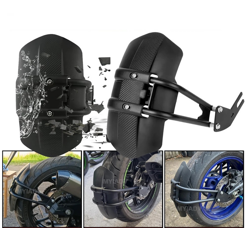 Universeller Motorrad-Hinterradkotflügel mit Schmutzschutz und Stahlbügel – TrailGuard