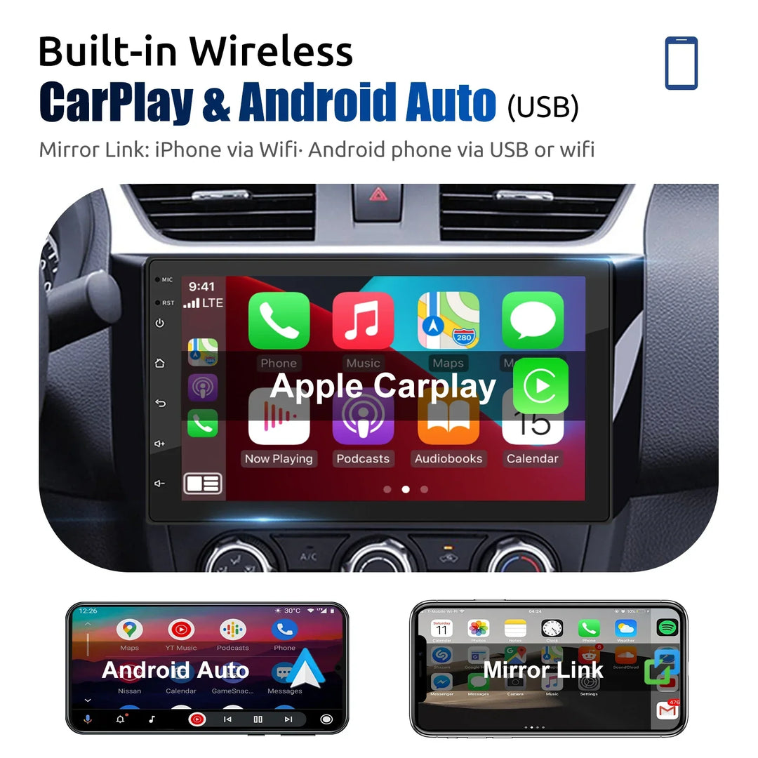 Universele Android Auto Stereo met Touchscreen, GPS en Draadloze CarPlay
