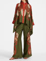 Zweiteiliges Damen-Leinen-Streetwear-Set mit Ethno-Print – Samira