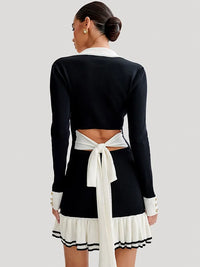 Gebreide Mini Jurk met Rugdecolleté en Bandage Ontwerp – Amira