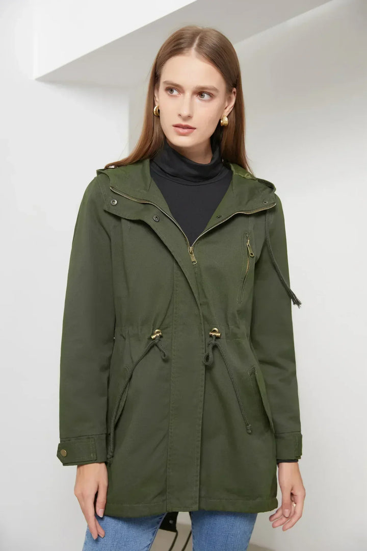 Stilvoller Damenmantel mit Kapuze – Marielle