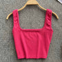 Rückenfreies, kurzes Tanktop in Uni-Farbe – Zayra