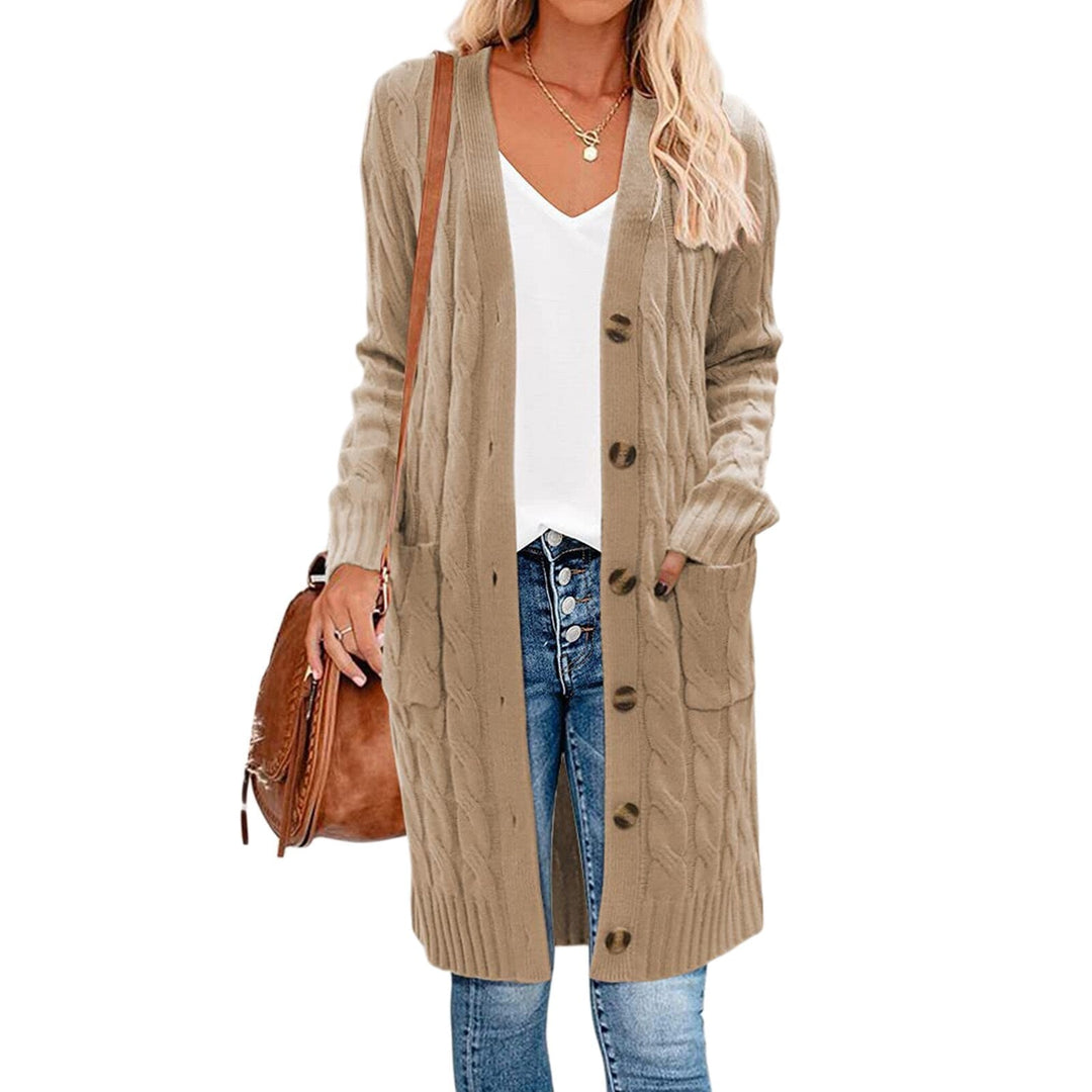 Gestrickte Damen-Cardigan mit Taschen – Noelle