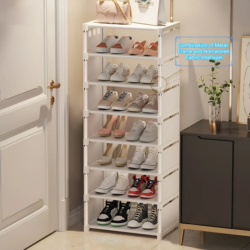 Space-saving metal shoe rack with 6 or 8 layers – Liora