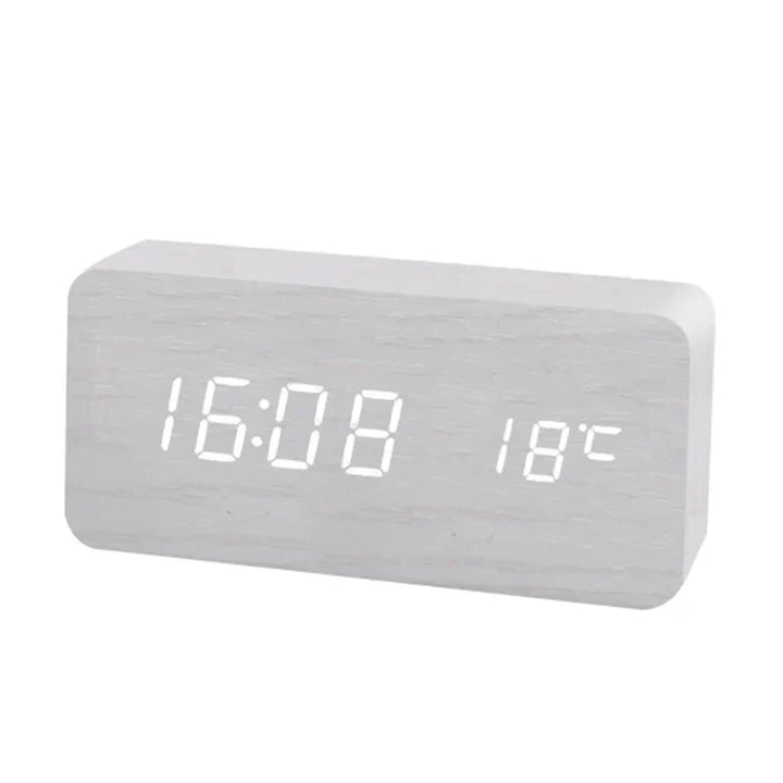 Digital Wooden Wecker with LED display – WoodSync 