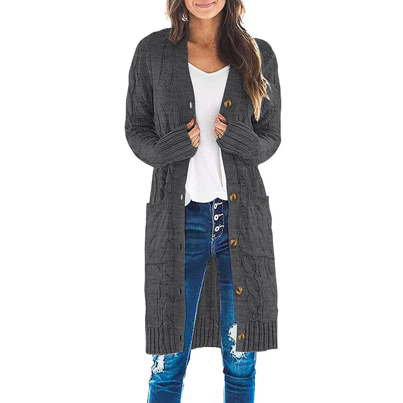 Gestrickte Damen-Cardigan mit Taschen – Noelle