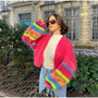 Gestreifte Strickjacke mit offenem Design - Mia