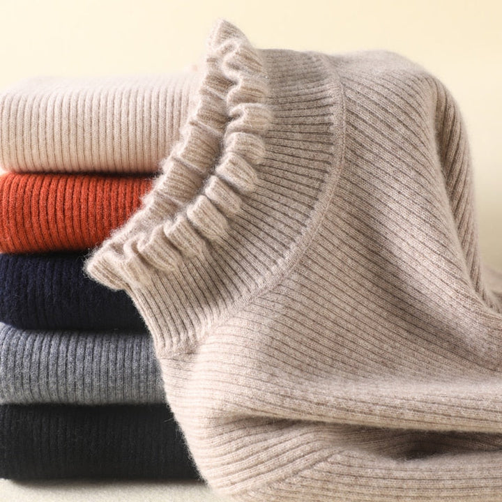 Bequemer Kaschmir-Damenrollkragenpullover - Aurélie