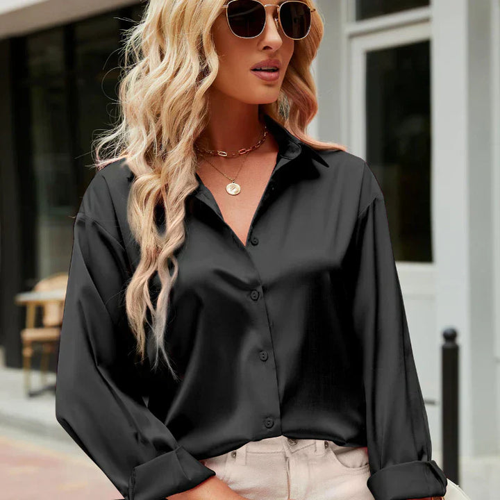 Satijnen Stijlvole Damesblouse – Mireille