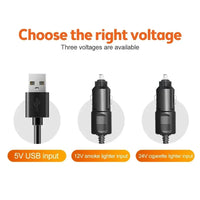 360° Verstellbarer 3-Kopf-Autoventilator USB/12V/24V – AirFlow