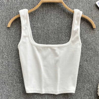 Rugloze Cropped Tanktop in Effen Kleur – Zayra