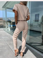 Jumpsuit mit Kurzen Ärmeln und Gürtel - Eliana