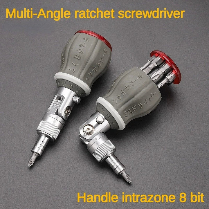 8-in-1 Multifunctional Ratchet Screwdriver with Adjustable Angle – FlexiGrip