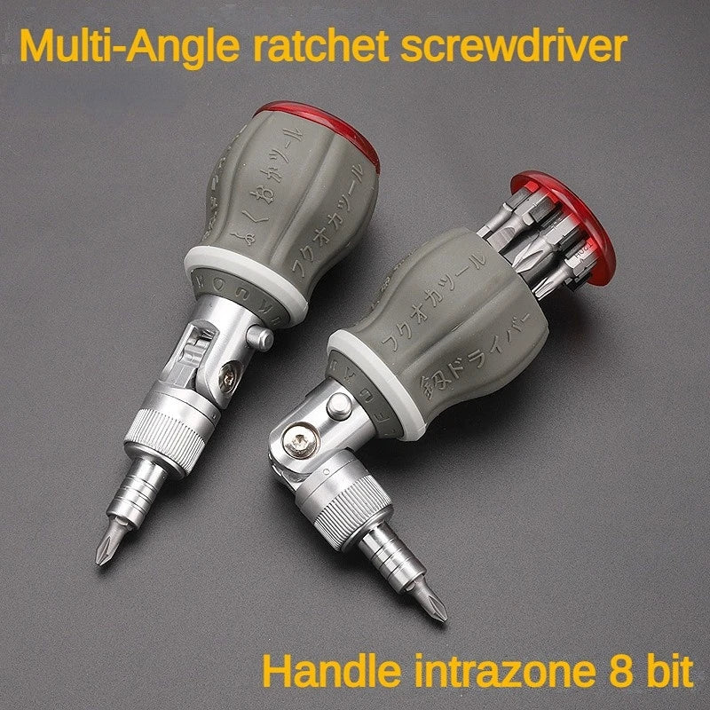8-in-1 Multifunctional Ratchet Screwdriver with Adjustable Angle – FlexiGrip