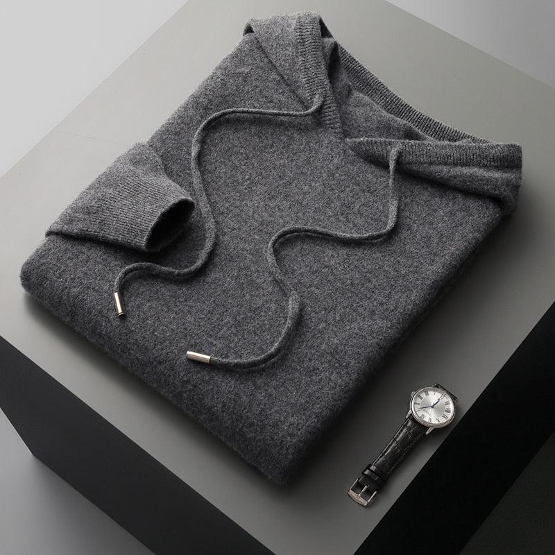 Herren-Hoodie aus Merinowolle – Cassiano
