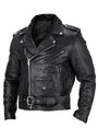 Slim-Fit Leder-Herren-Motorradjacke mit Stehkragen - Ryder