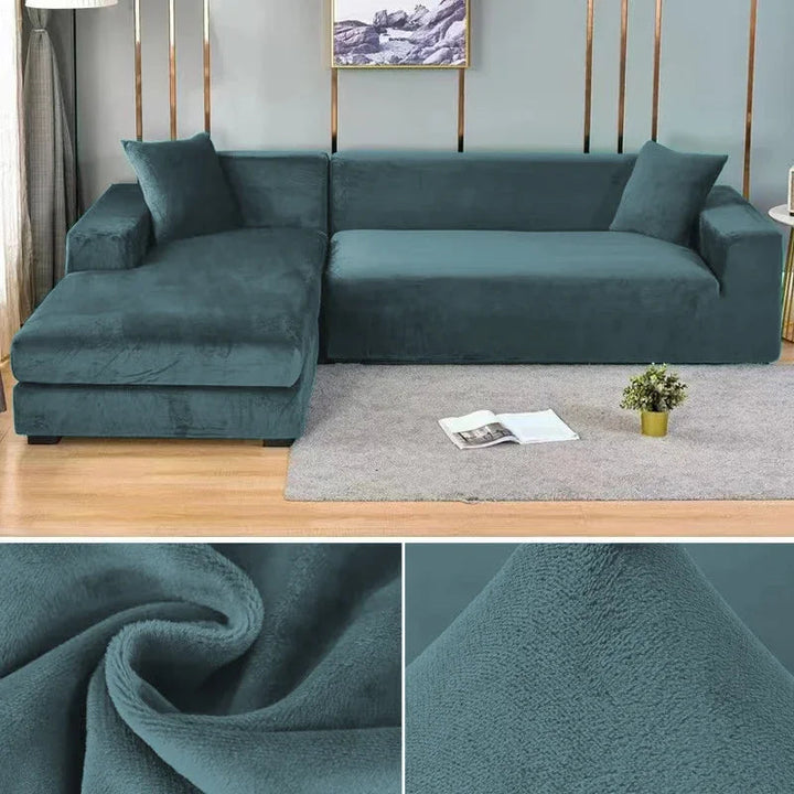 Stretch Fluwelen Bankhoes met Luxe Afwerking – Sofina