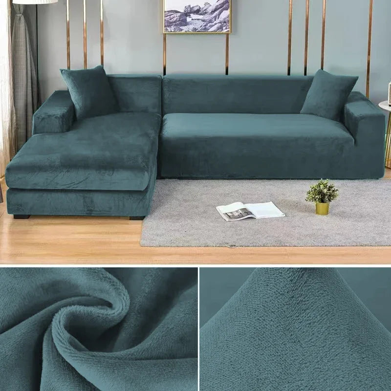 Stretch Fluwelen Bankhoes met Luxe Afwerking – Sofina
