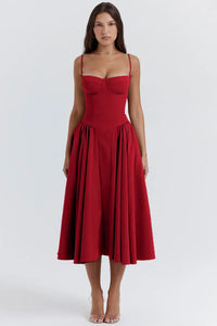 Stilvolles Sommerkleid mit Spaghettiträgern und Taillenkorsett - Mira