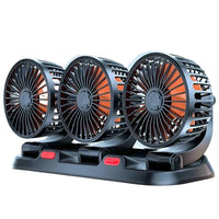 360° Verstellbarer 3-Kopf-Autoventilator USB/12V/24V – AirFlow
