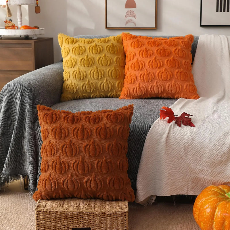 Zachte kussenhoes van kunstbont voor herfstdecoratie – RusticCozy