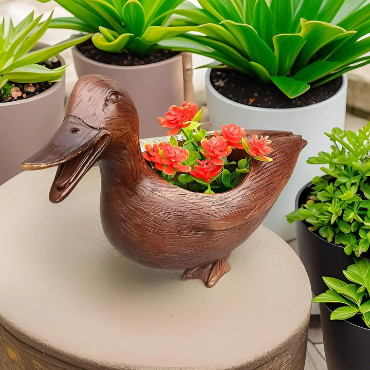 Duck Statue Flower Pot - QuackyPlanter