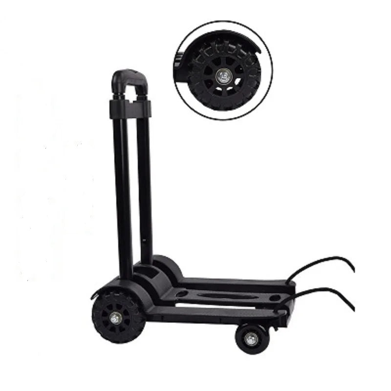 CarryFlex Folding Portable Hand Truck with 2 or 4 Wheels and Adjustable Drawbar 