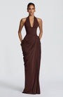 Linde Halter Maxi Dress with Corset Bodice and Chiffon Skirt 31