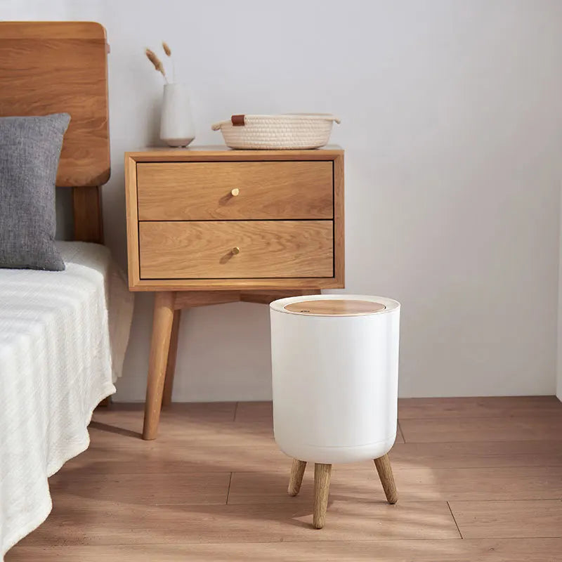 Wooden Tall Waste Bin with Push-on Lid – EcoBin
