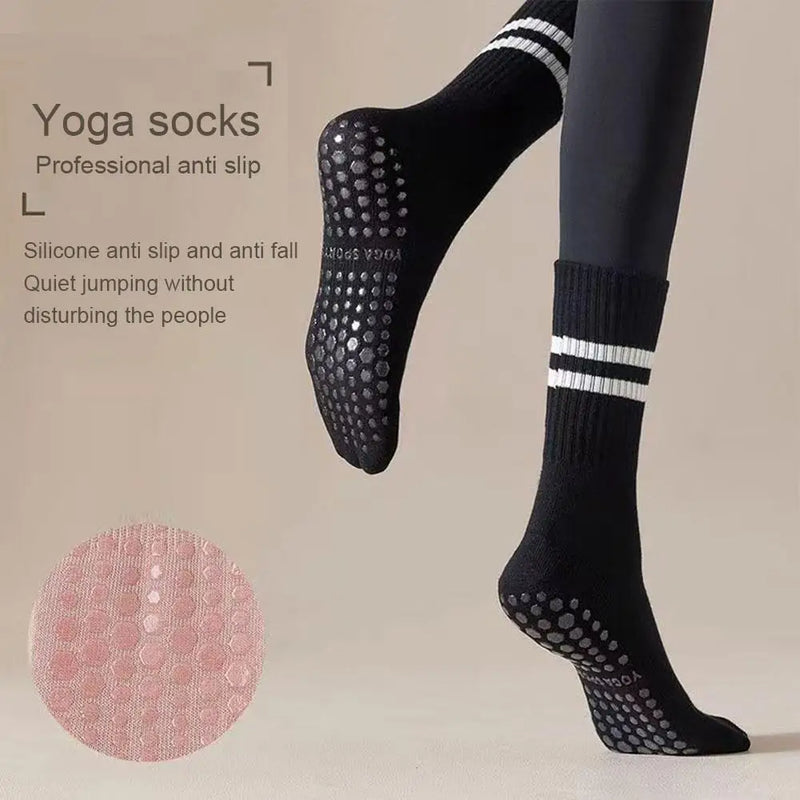 Rutschfeste Mid-Tube-Sportsocken für Fitness und Yoga - GripFit
