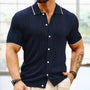 Atmungsaktives & Klassisches Strick-Herren-Poloshirt aus Baumwolle – Leano