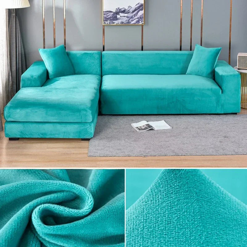 Stretch Fluwelen Bankhoes met Luxe Afwerking – Sofina