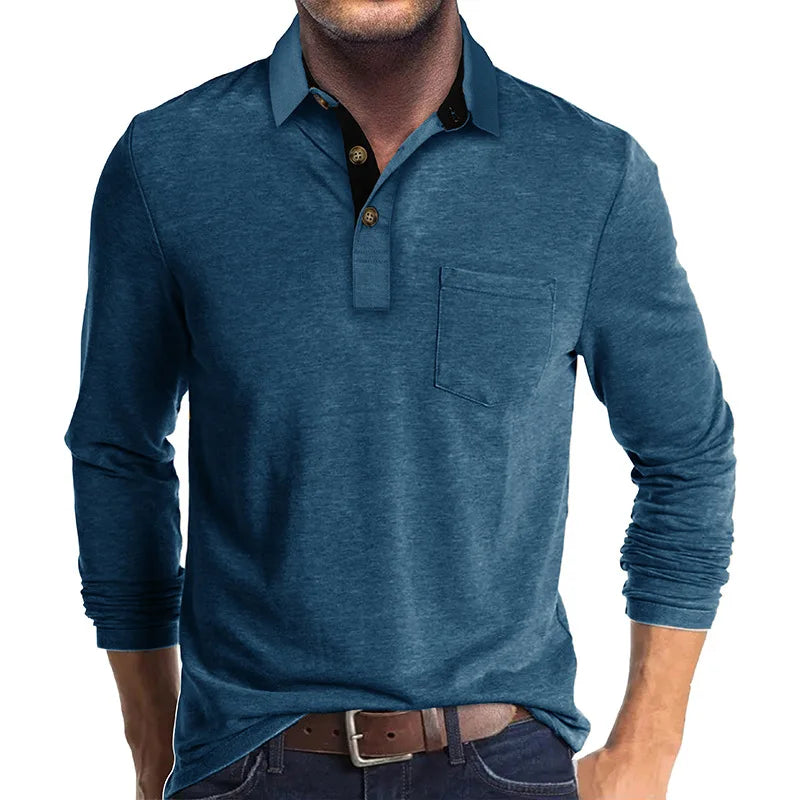 Men's Long Sleeve Polo - Breathable & Versatile – Matteo