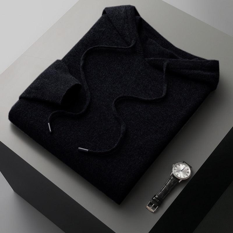 Herren-Hoodie aus Merinowolle – Cassiano