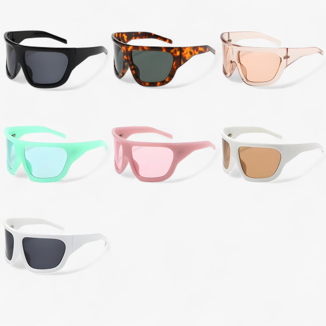 Oversized Steampunk Sportzonnebril met Wraparound Ontwerp – Ignix