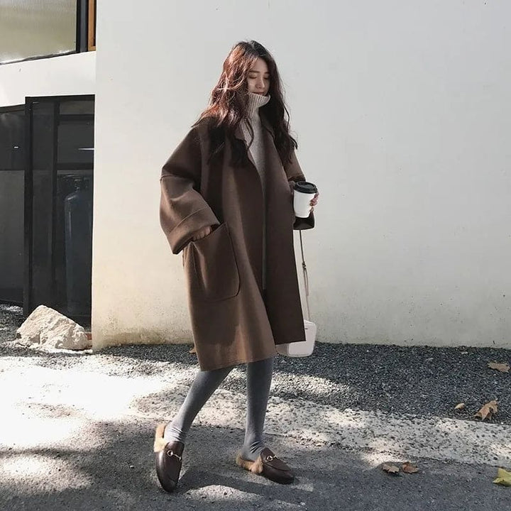 Oversized Wool Blend Trenchcoat - Aura