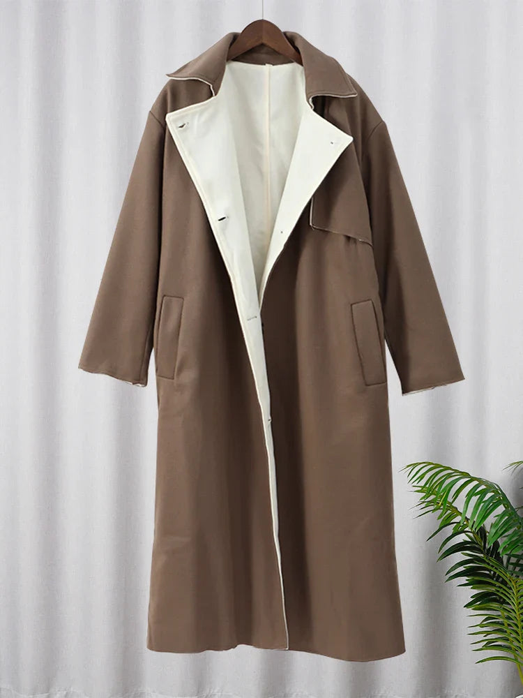 Stilvolle Lange Woll Damenjacke - Ella