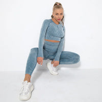 Nahtloses Damen Yoga Set mit Cropped Top - Nova