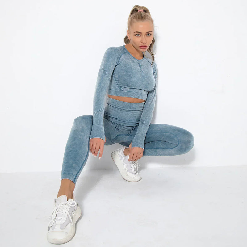 Nahtloses Damen Yoga Set mit Cropped Top - Nova