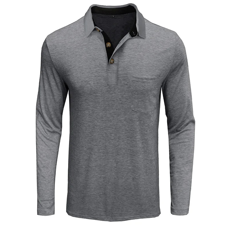 Men's Long Sleeve Polo - Breathable & Versatile – Matteo