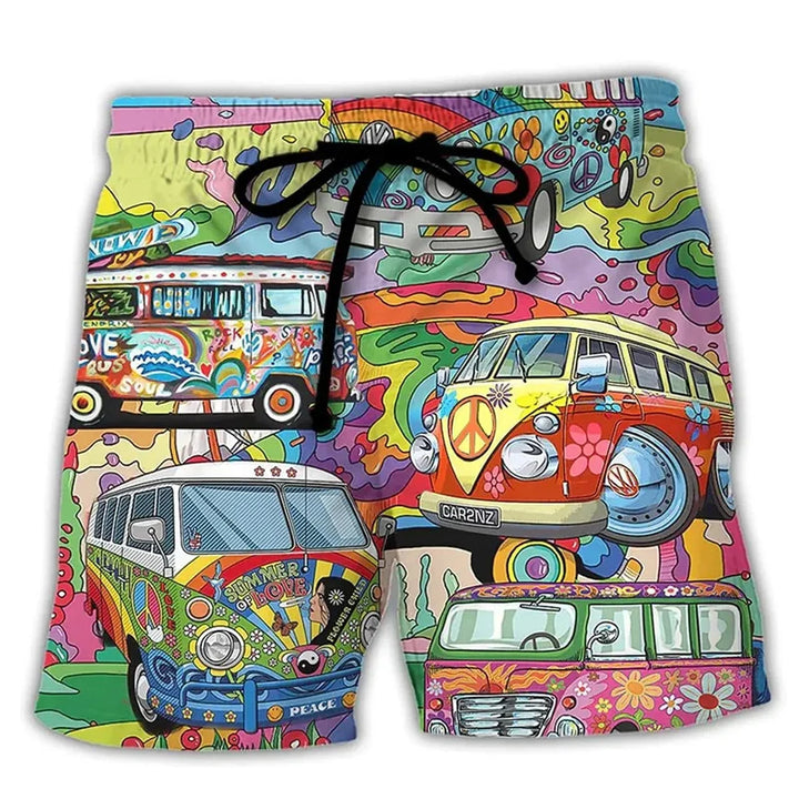 Herren-Badeshorts mit Graffiti-Print – NovaBay